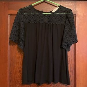 Black lace sleeved shirt from Loft